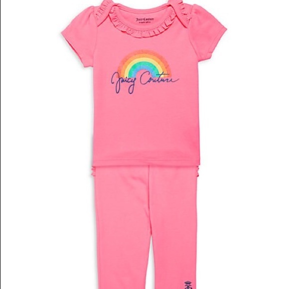 Juicy Couture Baby Girls Pink Rainbow 2-piece Set NWT - Picture 4 of 9